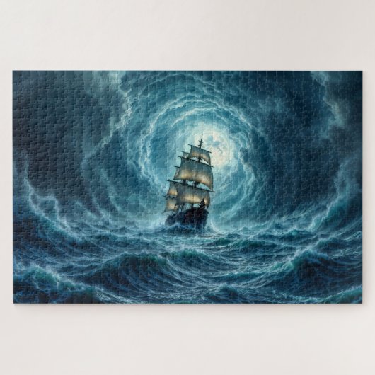 Ocean Tempest storm galjoen scheepsreis Legpuzzel (Horizontaal)
