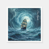 Ocean Tempest storm galjoen scheepsreis Servet (Voorkant)