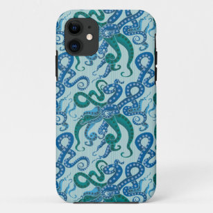 Ocean Tentacles // Blue en Green Case-Mate iPhone Case