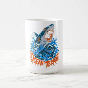 Ocean Terror Haaien Grafische Heren T-shirt Koffiemok