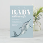 Ocean thema dolfijn baby shower kaart (Staand voorkant)