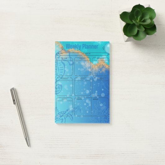 Ocean thema weekplanner post-it® notes (Kantoor)