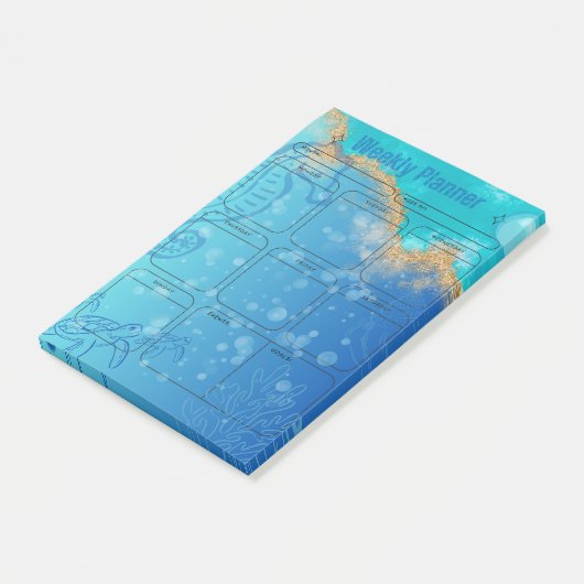Ocean thema weekplanner post-it® notes (Schuin)