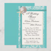 Ocean Theme Aqua Trouwdouche Kaart (Voorkant / Achterkant)