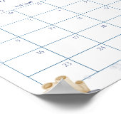 Ocean Theme Baby shower Guess Due Date Calendar Poster (Hoek)