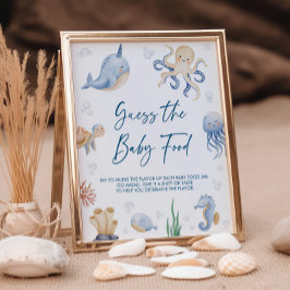 Ocean Theme Baby shower Raad het Baby Food teken Poster