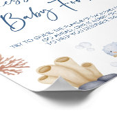 Ocean Theme Baby shower Raad het Baby Food teken Poster (Hoek)