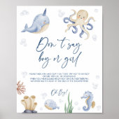 Ocean Theme Baby shower Spelletjes bord Poster (Voorkant)