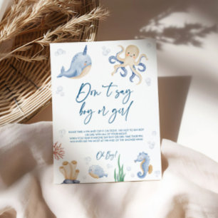 Ocean Theme Baby shower Spelletjes bord Poster