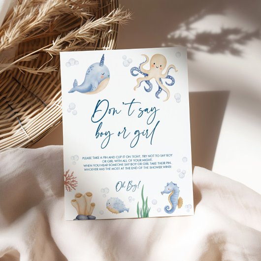 Ocean Theme Baby shower Spelletjes bord Poster