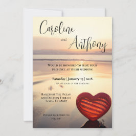 Ocean Theme Beach bruiloft Kaart