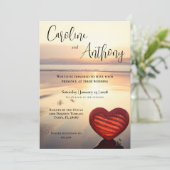 Ocean Theme Beach bruiloft Kaart (Staand voorkant)