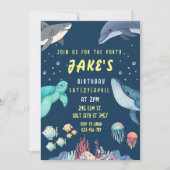 Ocean Theme Birthday Invitation Kaart (Voorkant)