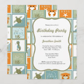 Ocean Theme Birthday Uitnodiging (Voorkant / Achterkant)