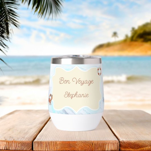Ocean Theme Bon Voyage Personalized with Name (Strand (Gedraaid)  )