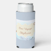 Ocean Theme Bon Voyage Personalized with Name Seltzer Blikjeskoeler (Seltzer Voorkant)