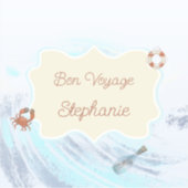 Ocean Theme Bon Voyage Personalized with Name Sticker (Voorkant)