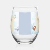 Ocean Theme Bon Voyage Personalized with Name Wijnglas Zonder Voet (Links)