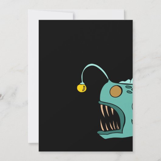 Ocean Theme Boys Birthday Anglerfish O-fish-al Kaart (Achterkant)