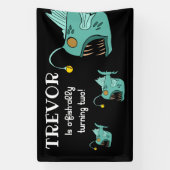 Ocean Theme Boys Birthday Anglerfish O-fish-al Spandoek (Verticaal)
