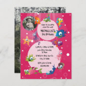 Ocean Theme Children's Birthday Party Invitation Kaart (Voorkant / Achterkant)