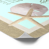 Ocean Theme en Burlap Seating Chart Poster (Hoek)