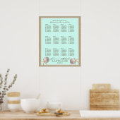 Ocean Theme en Burlap Seating Chart Poster (Keuken)