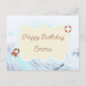 Ocean Theme Happy Birthday op maat van naam Briefkaart (Voorkant)