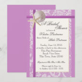 Ocean Theme Paarse Trouwdouche Kaart (Voorkant / Achterkant)