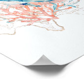 Ocean Theme Roze & Blue Waterverf Whale Zee Poster (Hoek)