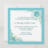Ocean Theme Wedding invitation Kaart (Achterkant)