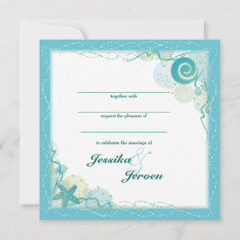 Ocean Theme Wedding invitation Kaart