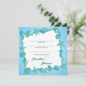 Ocean Theme Wedding invitation Kaart (Staand voorkant)