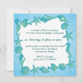Ocean Theme Wedding invitation Kaart (Achterkant)