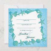 Ocean Theme Wedding invitation Kaart (Voorkant)