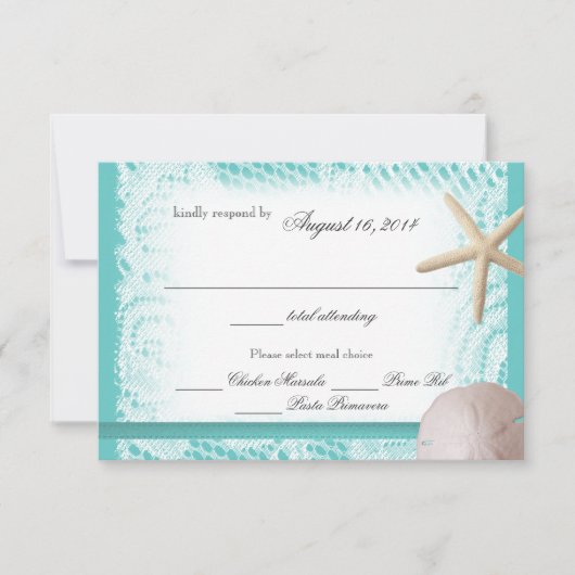 Ocean Theme Wedding Reactie RSVP Kaartje (Voorkant)