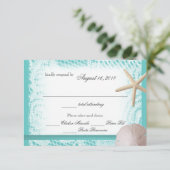 Ocean Theme Wedding Reactie RSVP Kaartje (Staand voorkant)