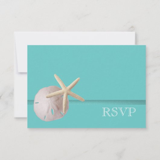 Ocean Theme Wedding Reactie RSVP Kaartje (Achterkant)