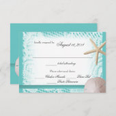 Ocean Theme Wedding Reactie RSVP Kaartje (Voorkant / Achterkant)