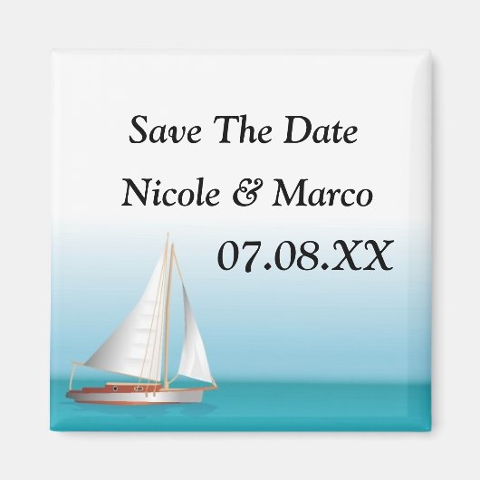 Ocean Theme Wedding Save the Date Magneet (Voorkant)