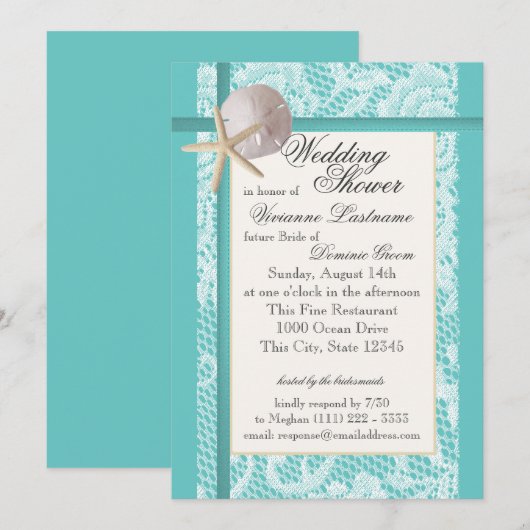 Ocean Theme Wedding Shower Kaart (Voorkant / Achterkant)