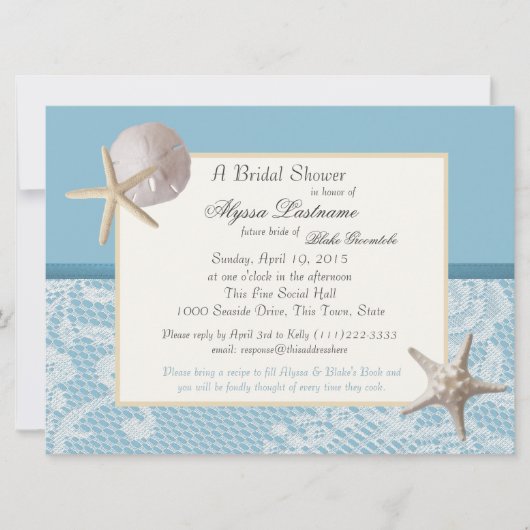 Ocean Theme Wedding Shower Kaart (Voorkant)