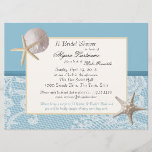 Ocean Theme Wedding Shower Kaart
