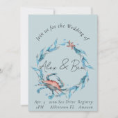 Ocean Theme Wedding Uitnodigingen voor Beach Weddi (Voorkant)