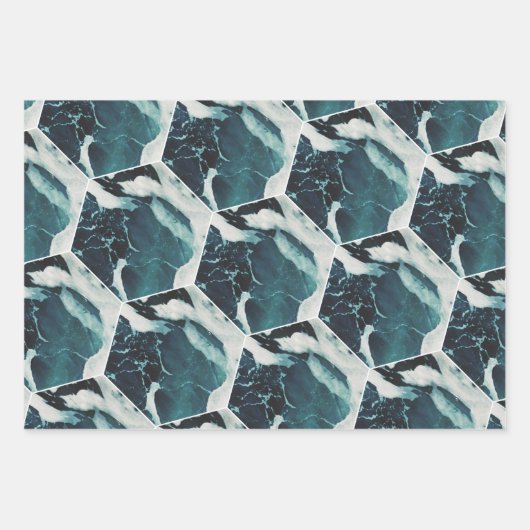 Ocean Theme Wrapping Paper Flat Sheet Set van 3 (Voorkant)