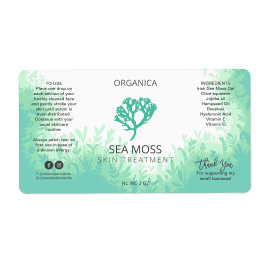 Ocean Theme Zee Moss Gel Labels (Voorkant)