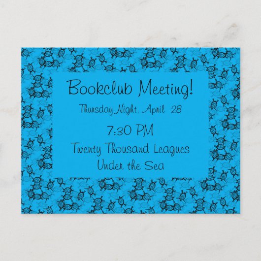Ocean Theme Zee Turtles Bookclub Herinnering Briefkaart (Voorkant)
