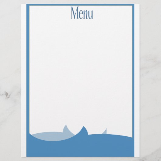 Ocean Themed blanco menu (Voorkant)
