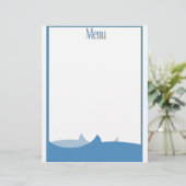 Ocean Themed blanco menu (Staand voorkant)