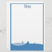 Ocean Themed blanco menu (Voorkant / Achterkant)